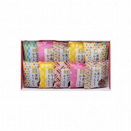 かりんとう 詰合せ 10個 かりんとう 和菓子 黒ごまかりんとう45g×2個、黒糖かりんとう45g×2個、牛乳かりんとう45g×2個、ピーナッツかりんとう45g×2個、チョコかりんとう45g×1個、キャラメルかりんとう45g×1個