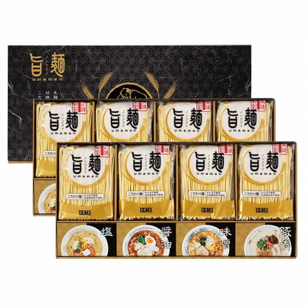 福山製麺所 「旨麺」 16食 ラーメン 中華麺 醤油 塩 味噌 豚骨 スープ付 ラーメン ご当地ラーメン 乾麺80g×16個、醤油スープ35g×4個、塩スープ36g×4個、味噌スープ35g×4個、豚骨スープ35g×4個