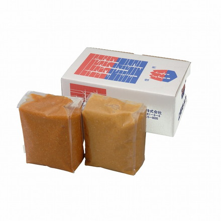 長野 「上高地みそ」 信州味噌 やまぐに 2kg 味噌 みそ 赤味噌 2kg(赤みそ×1kg、淡色×1kg)