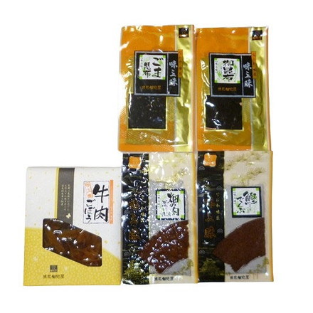 大阪 「浪花佃史屋」 味三昧 セット 5個 佃煮 昆布 煮物 牛肉ごぼう70g、ごま昆布60g、御昆布60g、畑の肉そぼろ煮60g、鰹でんぶ40g×各1
