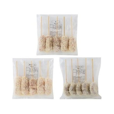 大阪名物 串カツ 豚ロース串カツ25g×5(計125ｇ）、牛串カツ25g×5（計125ｇ）、椎茸串カツ25g×5 （3種・計15本）