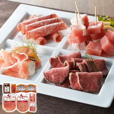 北海道 「札幌バルナバハム」 パーティーセット 730g ローストビーフ 生ハム 生サラミ ウインナー
