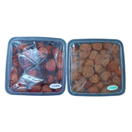 和歌山 紀州 梅干 2種 詰合せ 2kg しそ漬 うす塩 しそ漬梅（昔風味/塩分15%）、うす塩味（塩分6%） 各1kg