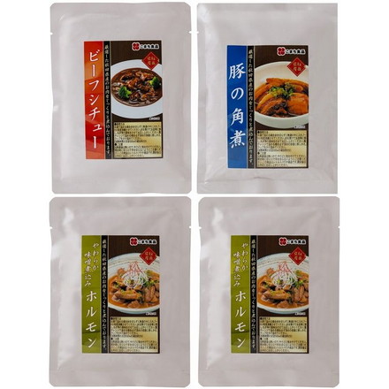 秋田県産肉 お惣菜Aセット ビーフシチュー170g×1、豚の角煮150g×1、やわらか味噌煮込みホルモン200g×2