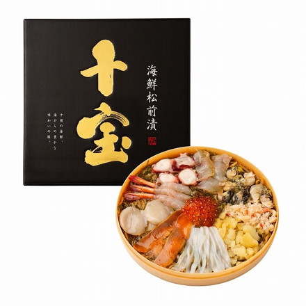 十種の海の幸使用 海鮮松前漬 「十宝」 海鮮 松前漬け 海鮮松前漬400g（ほたて、ヒラメ、するめいか、本ズワイガニほぐし身、タコ、味付数の子、いくら醤油漬け、甘えび、スモークサーモン、つぶ貝 計10種）
