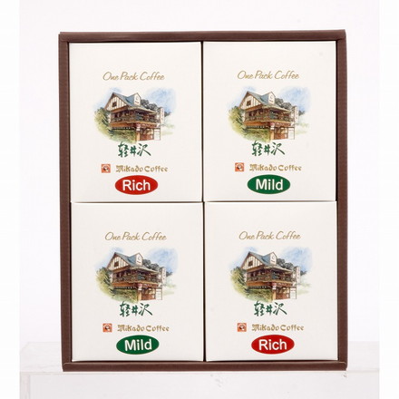 東京 「ミカド珈琲」 ワンパックコーヒー 16袋 珈琲 マイルドブレンド8g×4袋×2、リッチブレンド8g×4袋×2