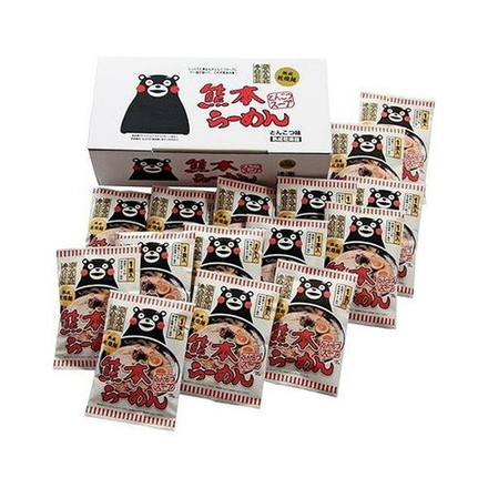 熊本らーめん くまモンロゴ入り とんこつ味 乾麺 15食 （麺70ｇ、スープ13ｇ、調味油7ｇ）×15袋