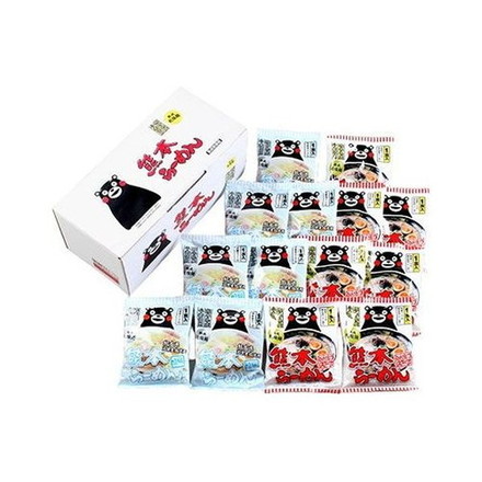 熊本らーめん くまモンロゴ入り 2種セット 乾麺 14食 とんこつ味（麺70ｇ、スープ13ｇ、調味油7ｇ）、塩味（麺70ｇ、スープ40g）×各7