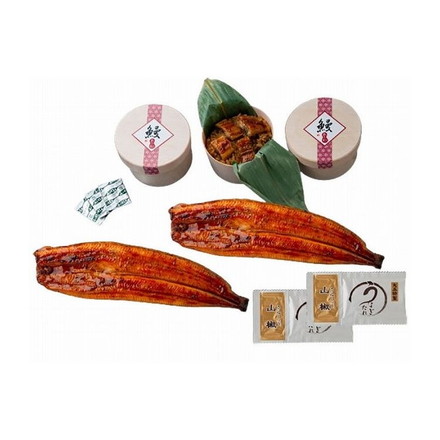 丑の日 うなぎ問屋の蒲焼き 長焼 おこわ 詰合せ 蒲焼×2尾（計240g）、うなぎおこわ×3食、山椒付たれ×2袋、小袋山椒×3袋