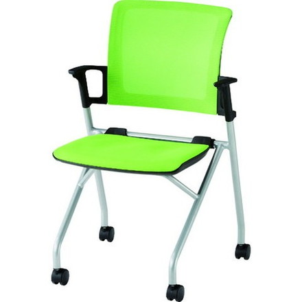 TRUSCO トラスコ コンパクトミーティングチェア グリーン CMCGR