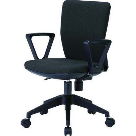 TRUSCO トラスコ 体圧分散オフィスチェア 布張リ 肘付 ブラック FCC55ABK