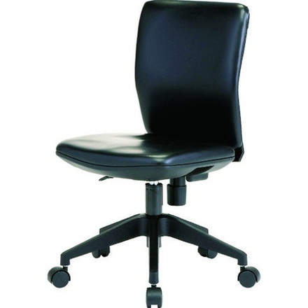 TRUSCO トラスコ 体圧分散オフィスチェア ビニールレザー張リ 肘無 ブラック FCC55LBK