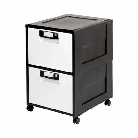 IRIS オフィスキャビネット HG-202 ブラック HG202BK