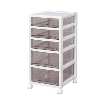 IRIS スーパークリアチェスト ホワイト/クリアブラウン 浅3段深2段タイプ SCE320BR