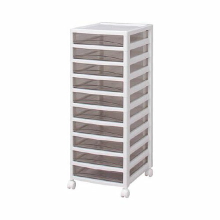 IRIS スーパークリアチェスト ホワイト/クリアブラウン 10段タイプ SCES1000BR