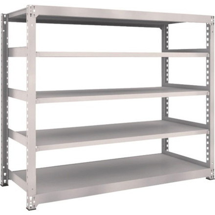 TRUSCO トラスコ M5型中量棚 1800X721XH1500 5段 単体 ネオグレー M55675 組立品 組立設置不可