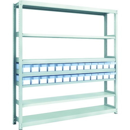 TRUSCO トラスコ M2型軽中量棚 H1800 樹脂透明引出付 小X26 M26637C26 組立品 組立設置不可