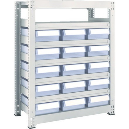 TRUSCO トラスコ M3型中量棚 H1200 樹脂透明引出付 大X15 M34357D15 組立品 組立設置不可