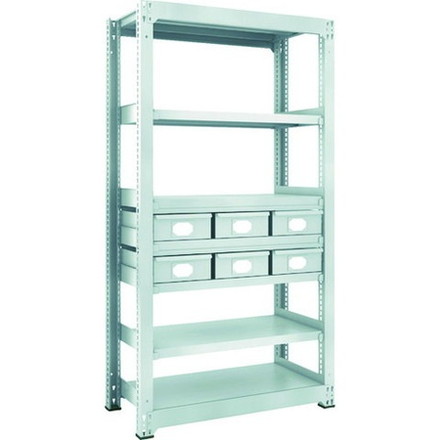 TRUSCO トラスコ M3型中量棚 H1800 スチール引出付 大X6 M36357B6 組立品 組立設置不可