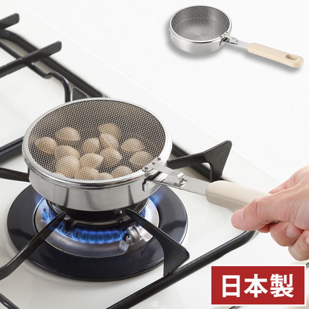 ヨシカワ 日本製 煎りパン アミ付き ガス火専用 ごま 銀杏 コーヒ豆 お茶 煎る ミニフライパン SP1262 Yoshikawa