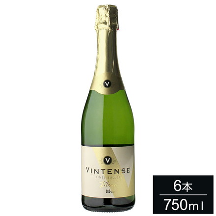 【6本セット】ヴィンテンス スパークリング ブラン 750ml VINTENSE ノンアルコール ワイン スパークリング ベルギー 泡 白 ブラン 輸入ワイン 海外ワイン まとめ買い まとめ売り