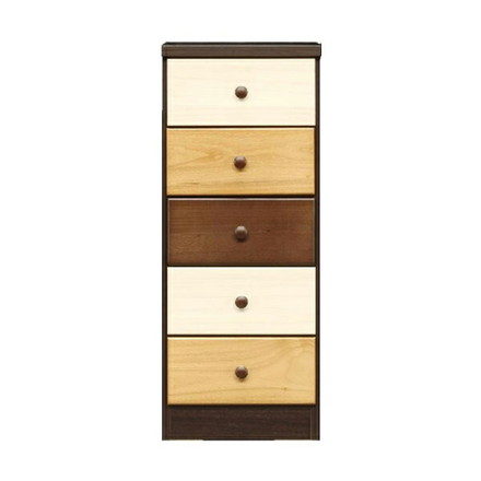 チェスト 5段 幅39cm 【国産 大川家具 完成品】 高さ97cm 無垢材 収納 タンス 桐材 日本製 木製