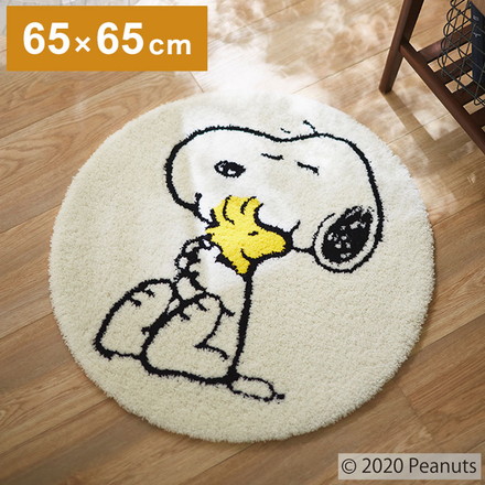PEANUTS マット 65×65cm スヌーピー クロースフレンド スヌーピー SNOOPY ピーナッツ 防ダニ 滑り止め
