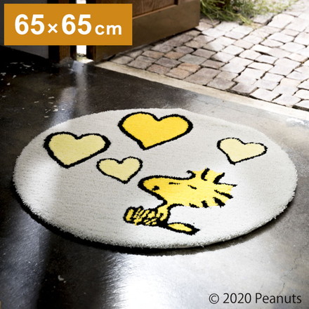 PEANUTS マット 65×65cm スヌーピー ウッドストックラブ スヌーピー SNOOPY ピーナッツ 防ダニ 滑り止め