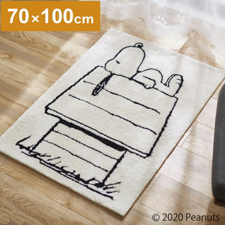 PEANUTS マット 70×100cm スヌーピー レストエリア スヌーピー SNOOPY ピーナッツ 防ダニ 滑り止め