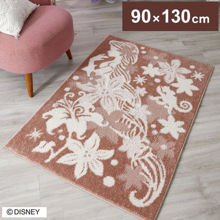 ディズニー ラグ 90×130cm DISNEY PRINCESS タングルド 防ダニ 床暖房 ホットカーペット対応 キャラクター 北欧