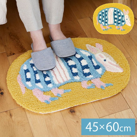 マット アルクアルマジロ ラグ 日本製 国産 インテリア おしゃれ アルマジロ 北欧 カラフル 韓国 アートマット 玄関マット アニマル柄 ミニラグ