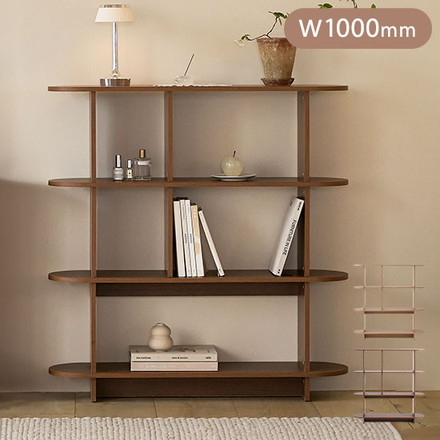roomnhome バルトラウンドシェルフ ラック 4段 100cm ブラウン