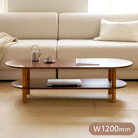 roomnhome センターテーブル バルト棚付テーブル 120cm 棚付きテーブル 引き出し付き