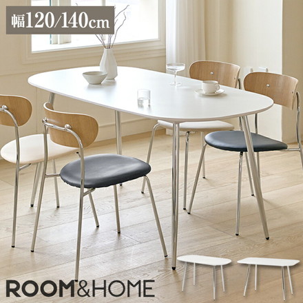 roomnhome ダイニングテーブル 幅120cm 140cm 丸型 ホワイト クイーンズ クロムテーブル 120cm スクエア