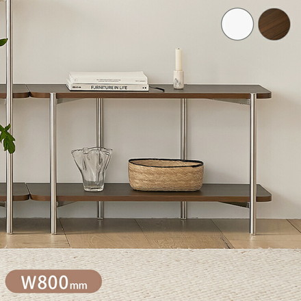 roomnhome ステンレス オープンラック ステンレス バルトステンシェルフ 収納 幅80cm 2段 棚 ミッドセンチュリー デザインラック ホワイト