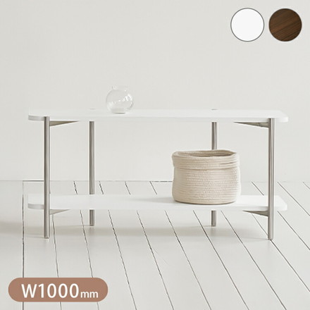 roomnhome ステンレス オープンラック ステンレス バルトステンシェルフ 収納 幅100cm 2段 棚 見せる収納 ホワイト