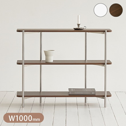 roomnhome ステンレス オープンラック ステンレス バルトステンシェルフ 収納 幅100cm 3段 棚 見せる収納 ブラウン