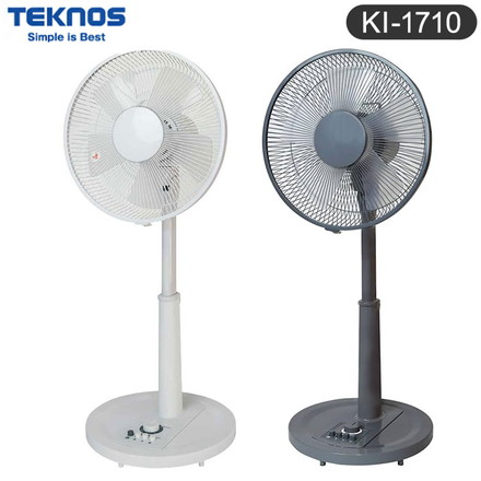 30cm 扇風機 フラットガード TEKNOS KI-1710 グレー