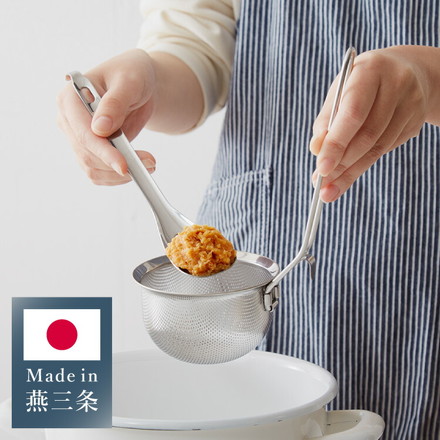 日本製 燕三条 パンチングみそこし 穴あきスプーン付き 目詰まりしにくい パンチング ステンレス製 味噌こし 味噌漉し こし器 味噌汁 R&M RアンドM