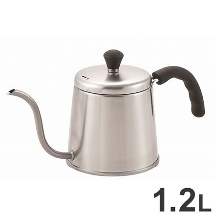竹井器物製作所 レトロ コーヒードリップポット1.2L やかん ポット お茶 コーヒー オール熱源対応 レトロポット コーヒードリップポット 艶消し IH対応 日本製 国産