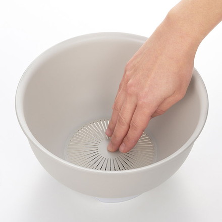 曙産業 こめコレ!いち押し米とぎボウル 排水ボタン付き 米研ぎボウル 軽量 196g 22.3cm ポリプロピレン製 水切り簡単 炊飯補助