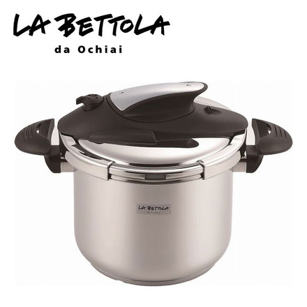 圧力鍋 ihラ・ベットラ IH対応 ステンレス両手圧力鍋 6L(22cm) レシピ付き(LB-158) 落合務 LABETTLA