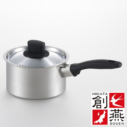 創燕 ステンレス製 IH 200V対応 片手なべ 16cm 日本製200 H電磁調理器対応 SG認定製品