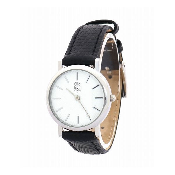 Clio blue/(W)Clio blueレディース牛革バンドクラシカル腕時計 ブラック W-CLL15240BK