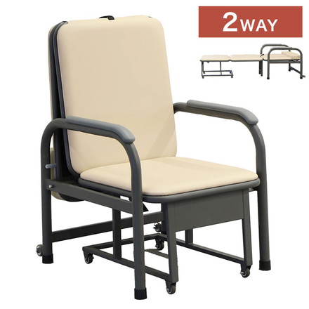 チェアベッド 折りたたみ コンパクト 簡易 ベッド 休憩室 1人掛け チェア 椅子 医療用 クリニック 合皮 業務用