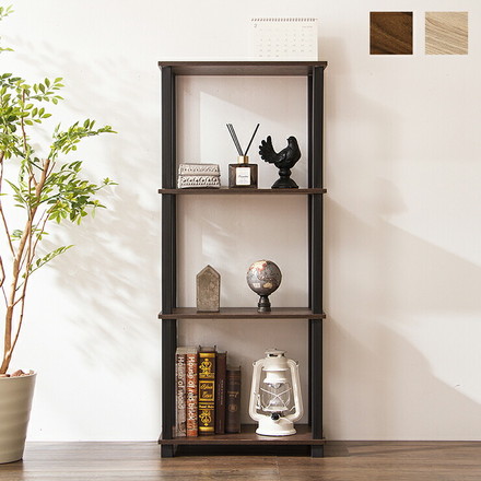 ヴィンテージ調 システムラック 4段 オーク