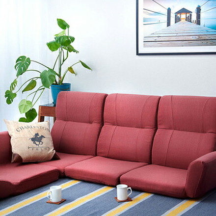 ソファ ソファー ローソファ ローソファー 3人掛け 4人掛け リクライニング フロアコーナーソファ コーナーソファ ブラウン