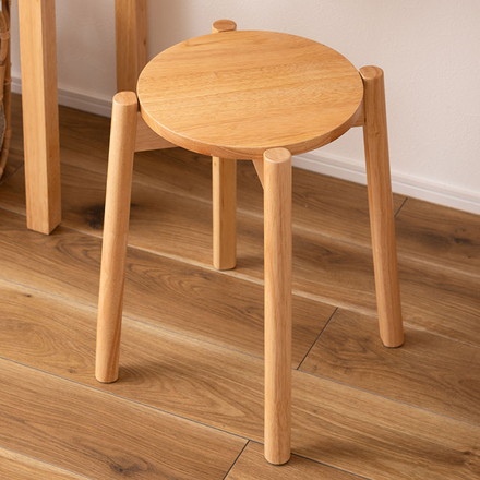 スツール 木製 天然木 北欧 四つ足 円形 リビング ダイニング 丸形 リモートワーク 在宅ワーク 椅子