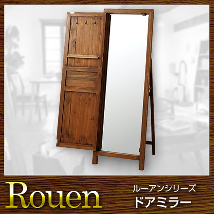 鏡 ミラー スタンドミラー 扉付き Rouen ルーアン