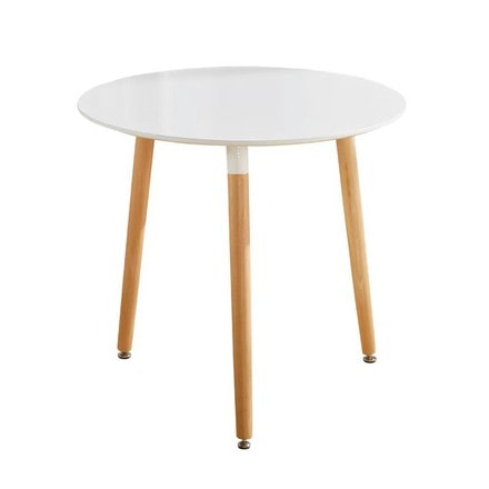 カフェテーブル 丸型 ダイニングテーブル 幅60cm 高さ70cm 天然木使用 ホワイト